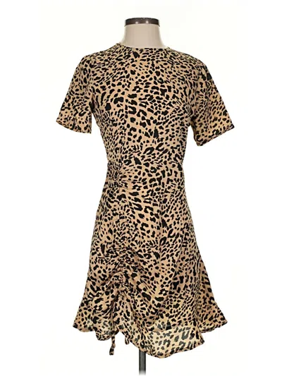 Pre-owned Missguided Casual Dress In Brown