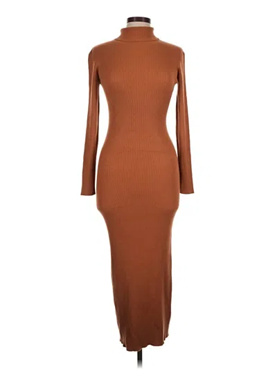 Pre-owned Missguided Casual Dress In Brown