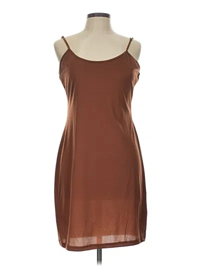 Pre-owned Missguided Casual Dress In Brown