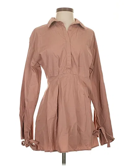 Pre-owned Missguided Casual Dress In Tan