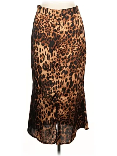 Pre-owned Missguided Casual Skirt In Brown