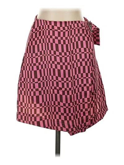 Pre-owned Missguided Casual Skirt In Burgundy
