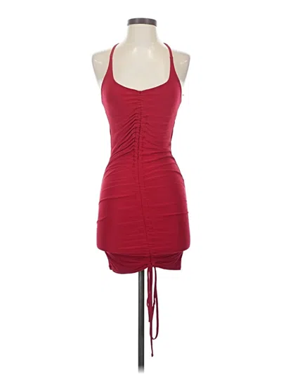 Pre-owned Missguided Cocktail Dress In Burgundy