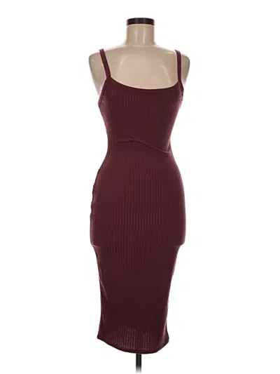 Pre-owned Missguided Cocktail Dress In Burgundy