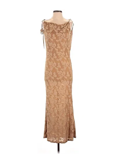 Pre-owned Missguided Cocktail Dress In Tan
