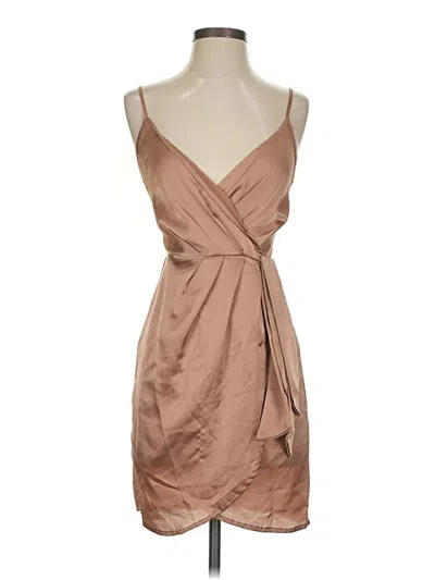 Pre-owned Missguided Cocktail Dress In Tan