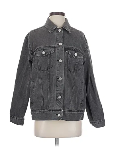 Pre-owned Missguided Denim Jacket In Gray