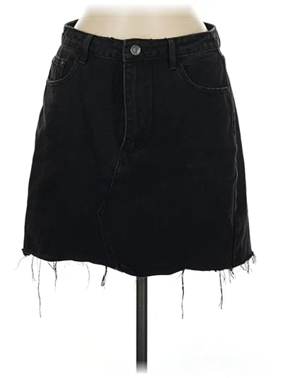Pre-owned Missguided Denim Skirt In Black