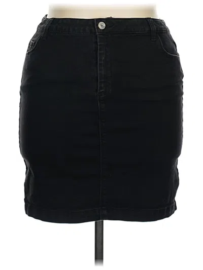 Pre-owned Missguided Denim Skirt In Black