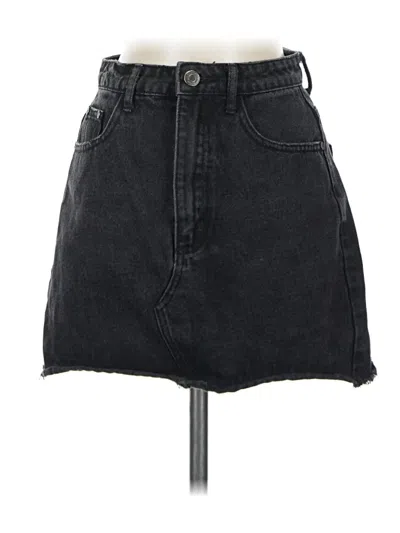 Pre-owned Missguided Denim Skirt In Black