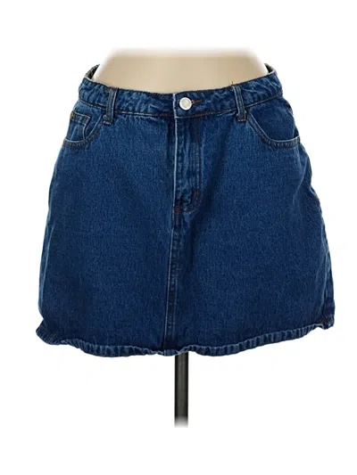 Pre-owned Missguided Denim Skirt In Blue