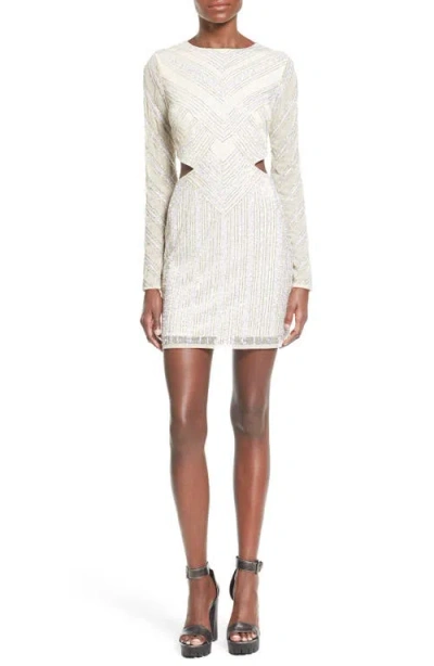 Missguided Embellished Cutout Sheath Dress In Red