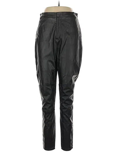 Pre-owned Missguided Faux Leather Pants In Black