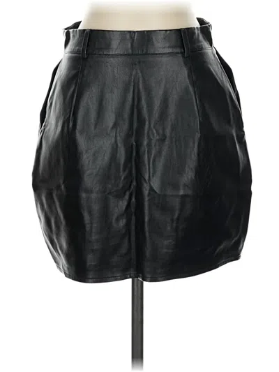 Pre-owned Missguided Faux Leather Skirt In Black