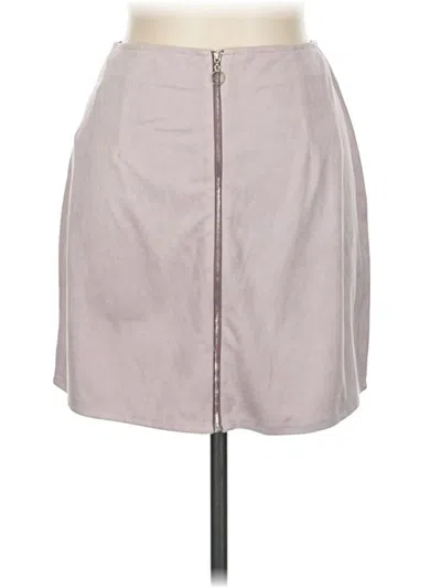 Missguided Faux Leather Skirt In Gray