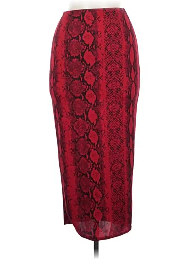 Pre-owned Missguided Formal Skirt In Burgundy