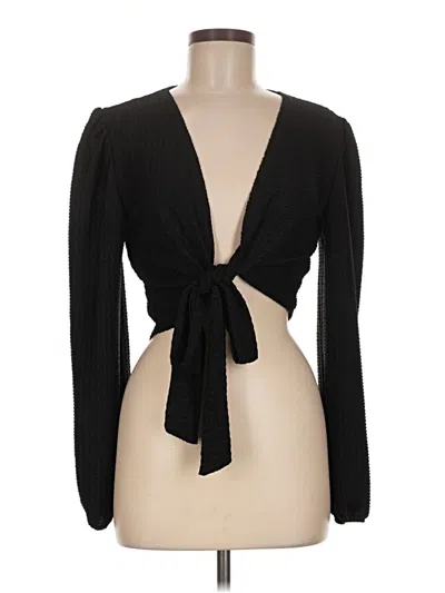 Pre-owned Missguided Long Sleeve Blouse In Black