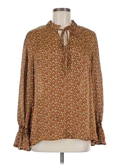 Pre-owned Missguided Long Sleeve Blouse In Brown