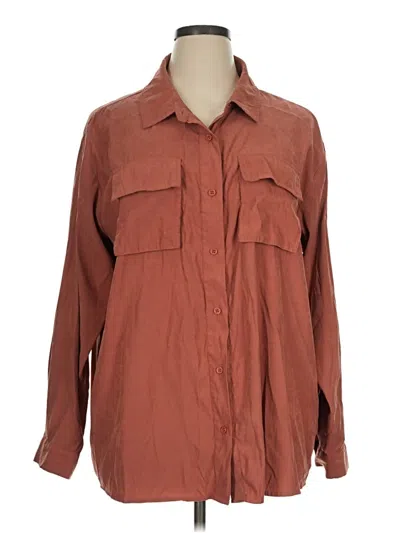 Pre-owned Missguided Long Sleeve Blouse In Brown