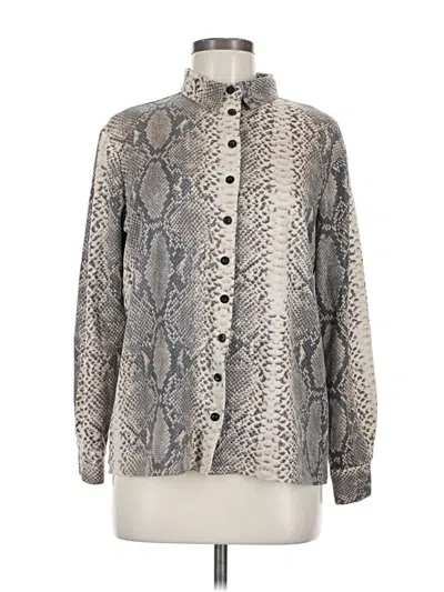 Pre-owned Missguided Long Sleeve Blouse In Silver