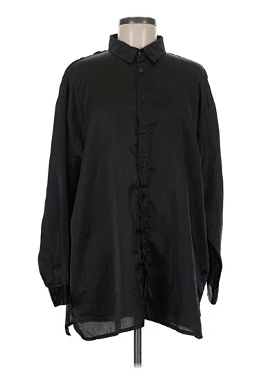 Pre-owned Missguided Long Sleeve Button Down Shirt In Black