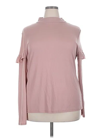 Pre-owned Missguided Long Sleeve Top Pink Turtleneck Tops