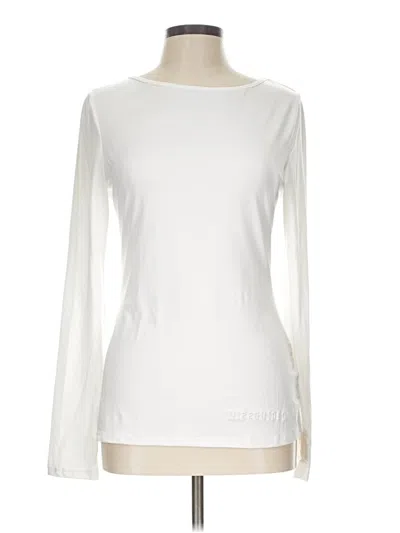 Pre-owned Missguided Long Sleeve Top White Boatneck Tops