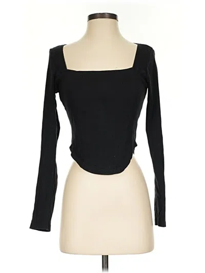Pre-owned Missguided Long Sleeve T-shirt In Black