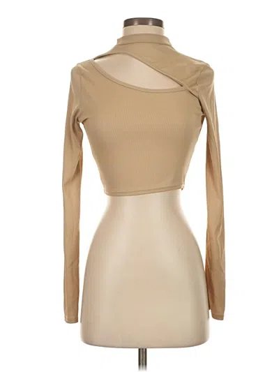 Pre-owned Missguided Long Sleeve Turtleneck In Tan
