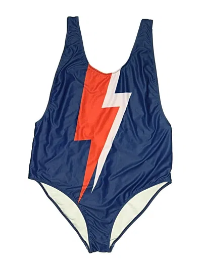Pre-owned Missguided One Piece Swimsuit In Blue