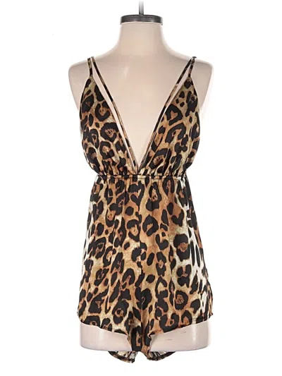 Pre-owned Missguided Romper In Brown