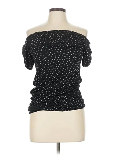 Pre-owned Missguided Short Sleeve Blouse In Black