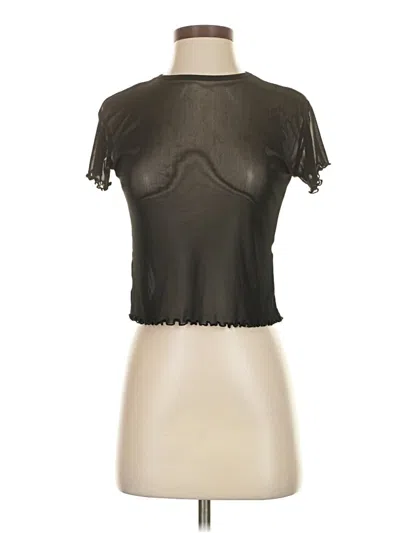 Pre-owned Missguided Short Sleeve Top Black Keyhole Neckline Tops
