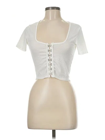 Pre-owned Missguided Short Sleeve T-shirt In White