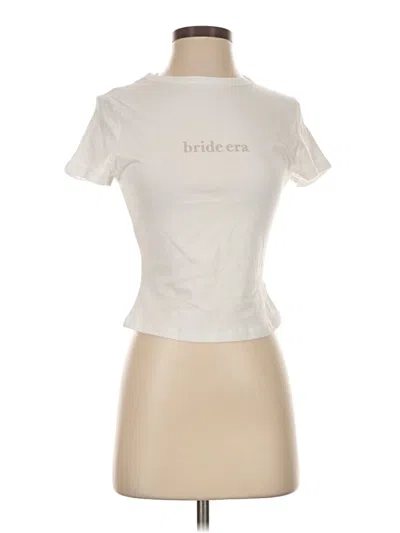 Pre-owned Missguided Short Sleeve Turtleneck In Ivory