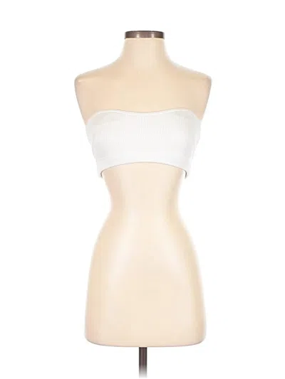 Pre-owned Missguided Sleeveless Top White Strapless Neckline Tops