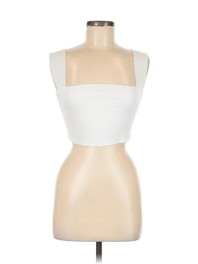 Pre-owned Missguided Sleeveless Top White Strapless Neckline Tops