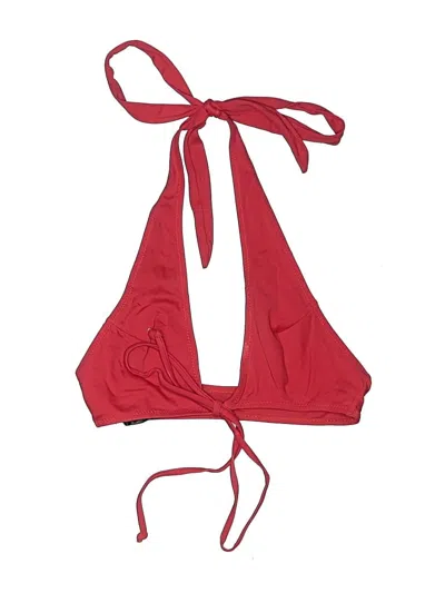 Pre-owned Missguided Swimsuit Top Burgundy Solid Pattern Swimwear