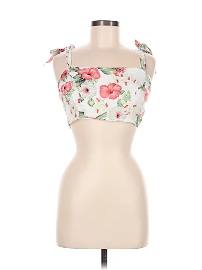 Pre-owned Missguided Tank Top Ivory Strapless Neckline Tops