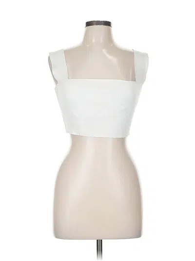 Pre-owned Missguided Tube Top Ivory Strapless Neckline Tops In White