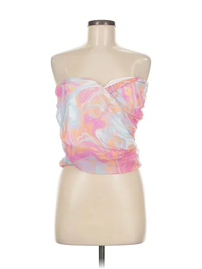 Pre-owned Missguided Tube Top Pink Strapless Neckline Tops