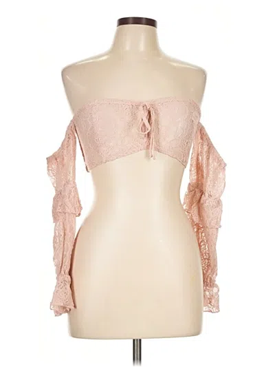 Pre-owned Missguided Tube Top Pink Strapless Neckline Tops