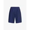 Missing Clothier Indigo Drawstring-waistband Regular-fit Linen Shorts