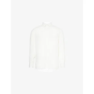Missing Clothier Ivory Classic Long-sleeve Linen Shirt