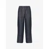 Missing Clothier Jet Straight-leg Linen Trousers Xl