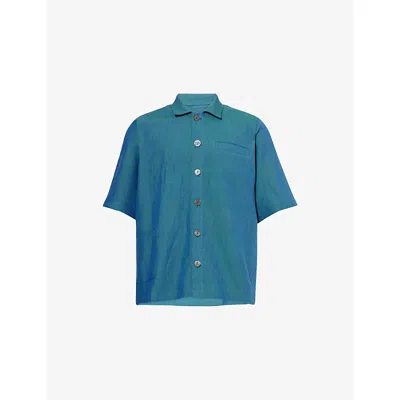 Missing Clothier Short-sleeve Relaxed-fit Linen Shirt