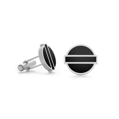 Mission Atelier Men's Fusion Cufflinks In Black Enamel In Multi