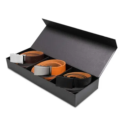Pre-owned Mission Belt Men's 40mm  Italian Gift Box In Brown, Steel, Black