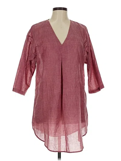 Pre-owned Misslook 3/4 Sleeve Blouse In Burgundy