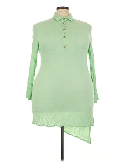Pre-owned Misslook 3/4 Sleeve Blouse In Green